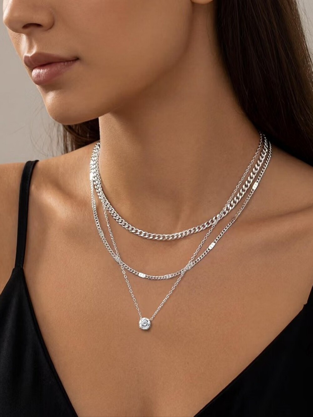 Layered Necklaces Silver Plated Non Tarnish Stackable